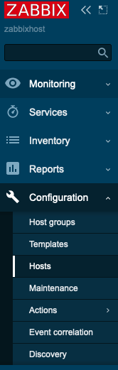 Access the configure hosts menu Access the configure hosts menu