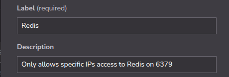 Cloud Manager UI for adding an inbound firewall rule.