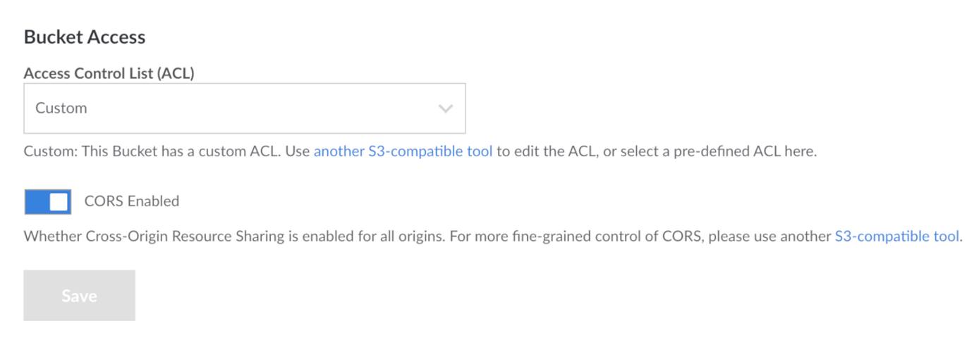 Custom ACL Setting Displayed in Cloud Manager Custom ACL Setting Displayed in Cloud Manager